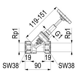 Schlösser KFR-Ventil mit Muffenanschluss, ohne Entleerung und mit steigender ... SCHLOESSER-0016152500001 4044997116531 (Abb. 1)