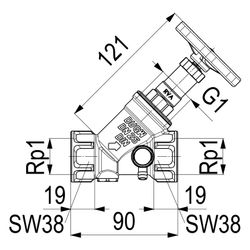 Schlösser KFR-Ventil mit Muffenanschluss, Entleerung und nichtsteigender Spin... SCHLOESSER-0016302500001 4044997172445 (Abb. 1)