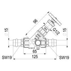 Schlösser KFR-Ventil mit Pressanschluss IG, Entleerung und nichtsteigender Sp... SCHLOESSER-0016381500001 4044997172452 (Abb. 1)
