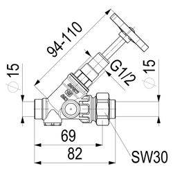 Schlösser KFR-Ventil ohne Entleerung, mit Lötverschraubung im Ausgang und ste... SCHLOESSER-0016401500001 4044997117743 (Abb. 1)