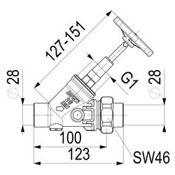 Schlösser KFR-Ventil ohne Entleerung, mit Lötverschraubung im Ausgang und ste... SCHLOESSER-0016402800001 4044997117774 (Abb. 1)