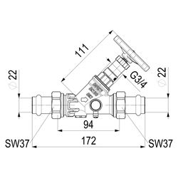Schlösser KFR-Ventil mit Pressanschluss AG MULTI, Entleerung und nichtsteigen... SCHLOESSER-0016872200001 4044997172964 (Abb. 1)