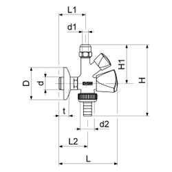 Schlösser Kombi-Eckventil selbstdichtend, mit Schlauchverschraubung und Dreik... SCHLOESSER-0017131550001 4044997209998 (Abb. 1)