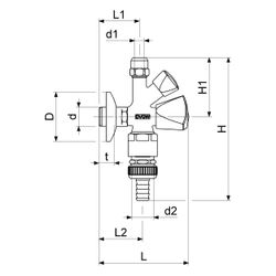 Schlösser Kombi-Eckventil selbstdichtend, mit Rohrbelüfter, Schlauchverschr. ... SCHLOESSER-0017181550001 4044997210024 (Abb. 1)