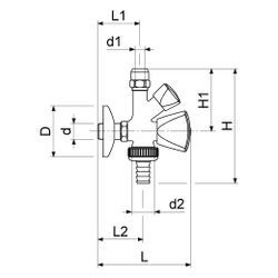 Schlösser Kombi-Eckventil nicht selbstdichtend, mit Schlauchverschraubung und... SCHLOESSER-0017141050001 4044997250587 (Abb. 1)