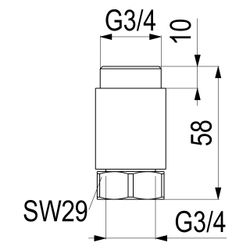 Schlösser Distanzstück für Nebenanschlussventil, DN 20, 3/4", verchromt... SCHLOESSER-0017252050002 4044997119174 (Abb. 1)
