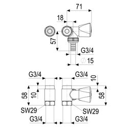 Schlösser Nebenanschlussventil Anschluss links mit Schlauchverschraubung und ... SCHLOESSER-0017262050001 4044997119198 (Abb. 1)