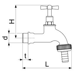 Schlösser Auslaufventil mit Metall-Schlauchverschraubung und Knebel-Oberteil,... SCHLOESSER-0017282050001 4044997119556 (Abb. 1)