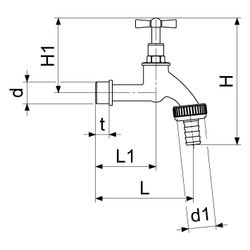 Schlösser Auslaufventil mit Schlauchverschraubung und Knebel-Oberteil, 3/4", ... SCHLOESSER-0017302000001 4044997119440 (Abb. 1)