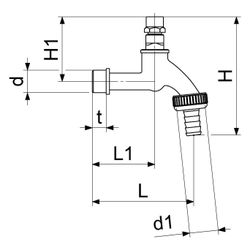 Schlösser Auslaufventil mit Schlauchverschraubung und Steckschlüssel-Oberteil... SCHLOESSER-0017331520001 4044997119914 (Abb. 1)
