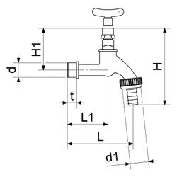 Schlösser Auslaufventil mit Messing-Schlauchverschraubung, Steckschlüssel-Obe... SCHLOESSER-0017331550003 4044997119990 (Abb. 1)