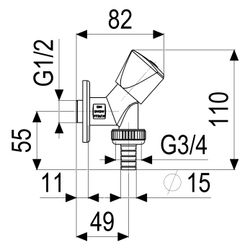 Schlösser Geräteschrägsitzventil mit Schlauchverschraubung und Dreikantgriff,... SCHLOESSER-0017351550001 4044997120286 (Abb. 1)