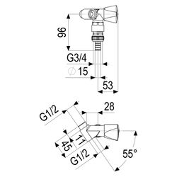 Schlösser Nebenanschlussventil mit Rohrbelüfter mit Schlauchverschraubung und... SCHLOESSER-0017461550001 4044997120569 (Abb. 1)