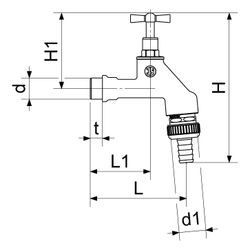 Schlösser Auslaufventil mit Rohrbelüfter, Schlauchverschraubung, ohne RV, mit... SCHLOESSER-0017511520001 4044997120835 (Abb. 1)