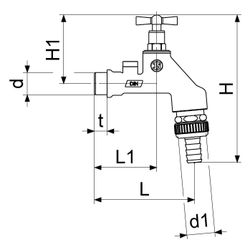 Schlösser Auslaufventil Air-tec mit Rohrbelüfter, RV, Schlauchverschraubung u... SCHLOESSER-0017531550001 4044997120903 (Abb. 1)