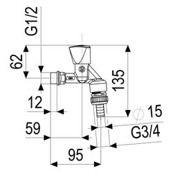 Schlösser Auslaufventil mit Rohrbelüfter, RV, Schlauchverschraubung und Dreik... SCHLOESSER-0017601550001 4044997121009 (Abb. 1)