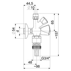 Schlösser Kombi-Eckventil nicht selbstdichtend, mit Rohrbelüfter, Schlauchver... SCHLOESSER-0017801550001 4044997121238 (Abb. 1)