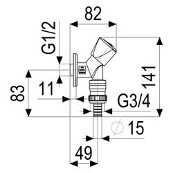 Schlösser Geräteschrägsitzventil mit RV, Schlauchverschraubung, Dreikantgriff... SCHLOESSER-0017831550001 4044997202180 (Abb. 1)