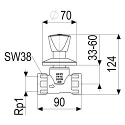 Schlösser Unterputzventil mit Dreikanthaubengriff, DN 25, 1" IG, Messing... SCHLOESSER-0017902500001 4044997121337 (Abb. 1)