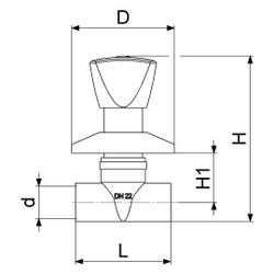 Schlösser Unterputzventil mit Dreikanthaubengriff, Lötanschluss 22mm, Messing... SCHLOESSER-0017962200001 4044997121436 (Abb. 1)