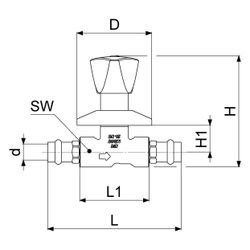Schlösser Unterputzventil mit Dreikanthaubengriff, Pressanschluss 15mm, Messi... SCHLOESSER-0017981500001 4044997173442 (Abb. 1)