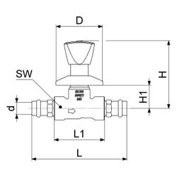 Schlösser Unterputzventil mit Dreikanthaubengriff, Pressanschluss 18mm, Messi... SCHLOESSER-0017981800001 4044997173459 (Abb. 1)