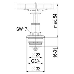Schlösser Fettkammer-Oberteil, Durchgang-/Schrägsitzventil mit steigender Spi... SCHLOESSER-0018012000001 4044997121535 (Abb. 1)