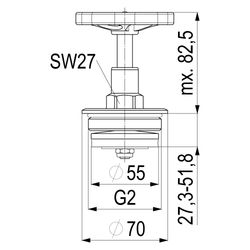 Schlösser Fettkammer-Oberteil, Durchgang-/Schrägsitzventil mit steigender Spi... SCHLOESSER-0018015000002 4044997121801 (Abb. 1)