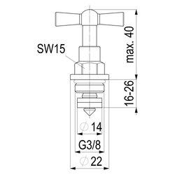 Schlösser Knebel-Oberteil mit steigender Spindel, DN 10, 3/8", EPDM-Dichtung,... SCHLOESSER-0018021000001 4044997121948 (Abb. 1)