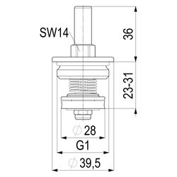 Schlösser Oberteil für Rückschlagventil, DN 25, 1", EPDM-Dichtung, Messing... SCHLOESSER-0018082500001 4044997122563 (Abb. 1)