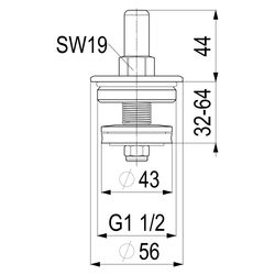Schlösser Oberteil für Rückschlagventil, DN 40, 1 1/2", EPDM-Dichtung, Messin... SCHLOESSER-0018084000001 4044997122624 (Abb. 1)