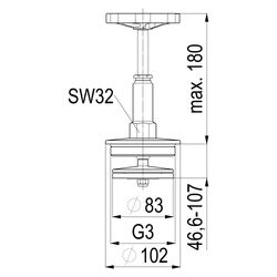 Schlösser Fettkammer-Oberteil für Schrägsitzventil mit steigender Spindel, DN... SCHLOESSER-0018148000001 4044997123058 (Abb. 1)