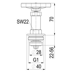 Schlösser Fettkammer-Oberteil für Freistromventil DIN 3502 mit nichtsteigende... SCHLOESSER-0018182500002 4044997124550 (Abb. 1)