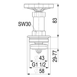 Schlösser Fettkammer-Oberteil für Freistromventil DIN 3502 mit nichtsteigende... SCHLOESSER-0018184000001 4044997124789 (Abb. 1)