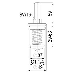 Schlösser Oberteil mit Rückflussverhinderer, DN 32, 1 1/4", Messing, DIN-DVGW... SCHLOESSER-0018203200001 4044997174067 (Abb. 1)