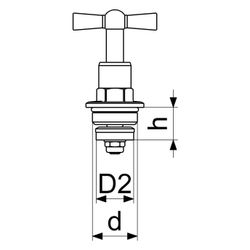 Schlösser Knebel-Oberteil mit O-Ring, DN 20, 3/4", matt verchromt... SCHLOESSER-0018222020001 4044997174173 (Abb. 1)