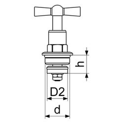 Schlösser Knebel-Oberteil mit Rückschlagkegel, DN 15, 1/2", poliert verchromt... SCHLOESSER-0018251550001 4044997126530 (Abb. 1)
