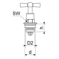 Schlösser Knebel-Oberteil mit Rückschlagkegel, DN 15, 1/2", matt verchromt... SCHLOESSER-0018251520001 4044997227244 (Abb. 1)