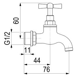 Schlösser Entleerungsventil mit gebogenem Auslauf, DN 15, 1/2" AG, Messing... SCHLOESSER-0018341500001 4044997127155 (Abb. 1)
