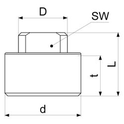 Schlösser Verschlussstopfen mit verchromter Schlitzschraube, DN 20, 3/4" Mess... SCHLOESSER-0018382000001 4044997127322 (Abb. 1)