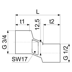 Schlösser S-Anschluss-Stück, DN 20, 3/4" AG x 1/2" AG, Ausladung 12,5mm, Schl... SCHLOESSER-0018391530001 4044997127339 (Abb. 1)