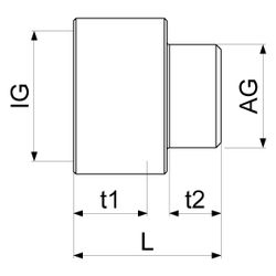 Schlösser Messing-Verlängerung, DN 20, 3/4" IG x 1/2" AG, Messing blank... SCHLOESSER-0018422000001 4044997127544 (Abb. 1)
