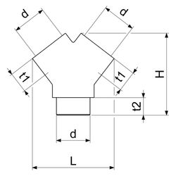Schlösser Messing-Gabelstück, DN 15, 1/2", 2x Innengewinde, 2x Außengewinde, ... SCHLOESSER-0018441550001 4044997127643 (Abb. 1)