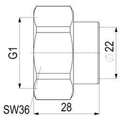 Schlösser Anschlussverschraubung für Kupferrohre, konisch-dichtend, DN 22, 1"... SCHLOESSER-0018512200001 4044997128015 (Abb. 1)
