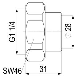 Schlösser Anschlussverschraubung für Kupferrohre, konisch-dichtend, DN 28, 1 ... SCHLOESSER-0018512800001 4044997128039 (Abb. 1)