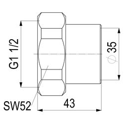 Schlösser Anschlussverschraubung für Kupferrohre, konisch-dichtend, DN 35, 1 ... SCHLOESSER-0018513500001 4044997128053 (Abb. 1)