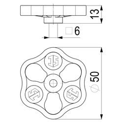 Schlösser Handrad lose, 50x6mm, Polyamid, Blau... SCHLOESSER-0018590560201 4044997128572 (Abb. 1)