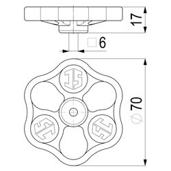 Schlösser Handrad lose, 70x6mm, Polyamid, Blau... SCHLOESSER-0018590760201 4044997128640 (Abb. 1)