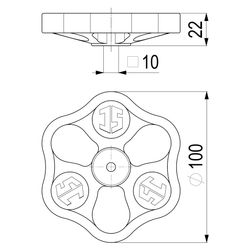 Schlösser Handrad mit Schraube und Button, 100x10mm, Polyamid, Grün... SCHLOESSER-0018591000001 4044997128688 (Abb. 1)