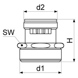 Schlösser Rohrbelüfter DN 25, AG 1" x AG M27x1, verchromt, DVGW-geprüft... SCHLOESSER-0018802050001 4044997174302 (Abb. 1)